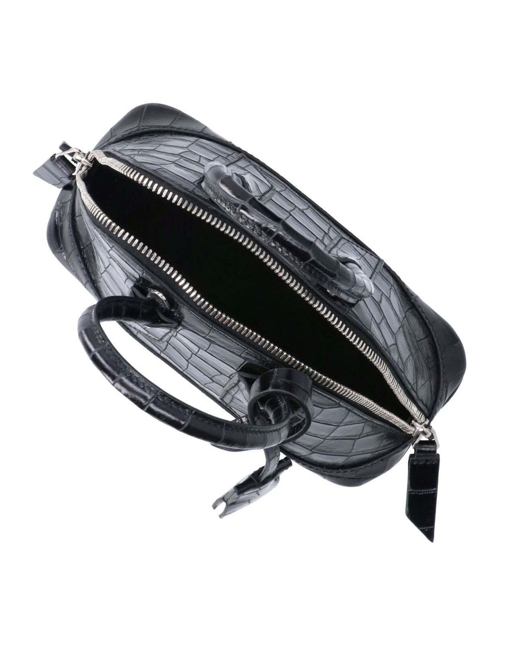 The Attico Black The Embossed Zipped Top Handle Bag