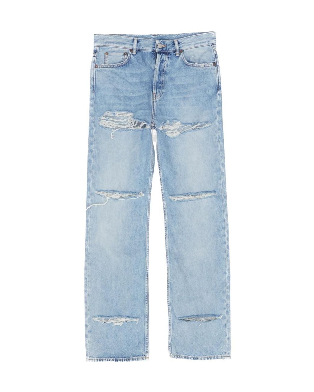 Acne Blue Logo-Patch Distressed Jeans