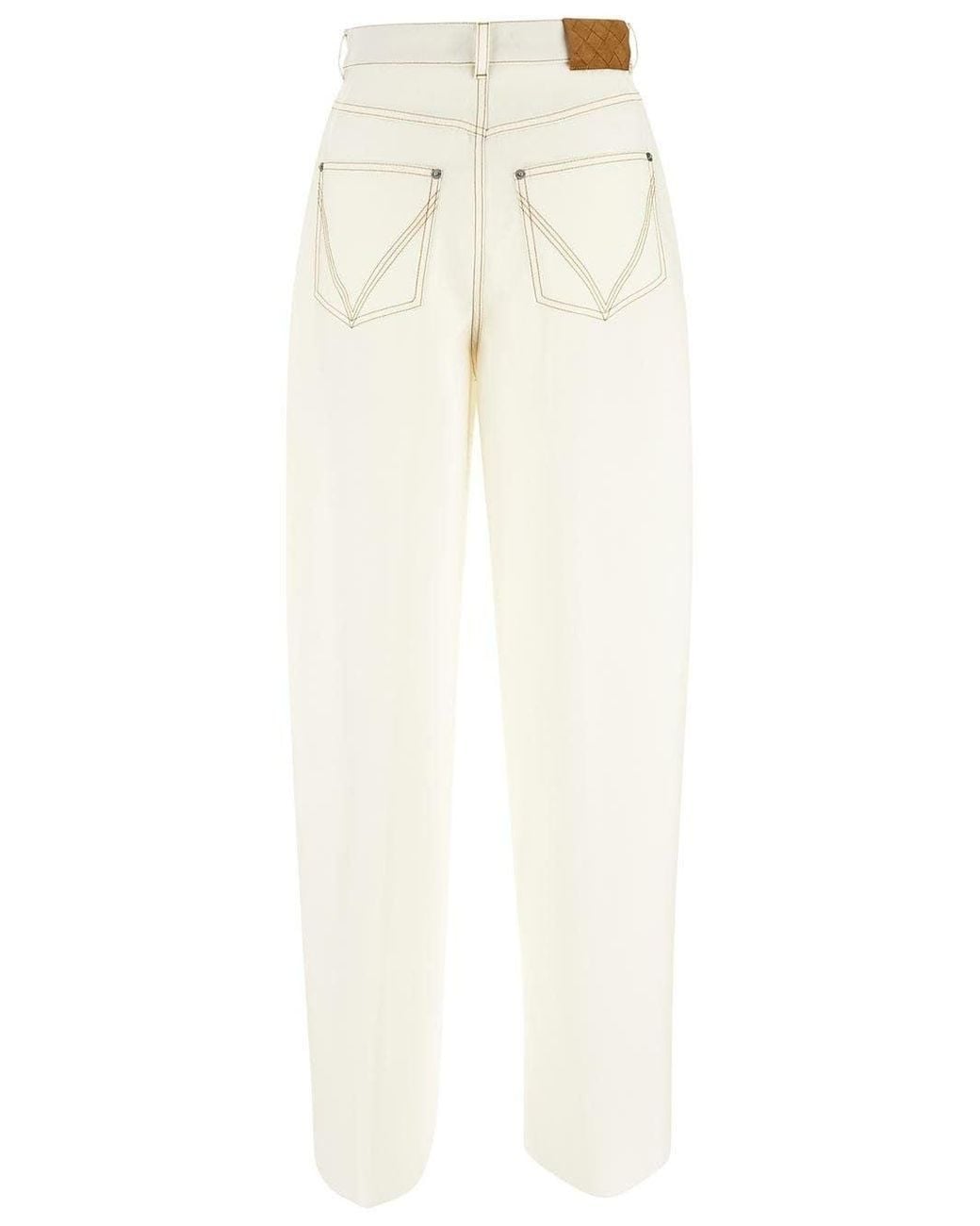 Bottega Veneta White Straight Leg Trousers