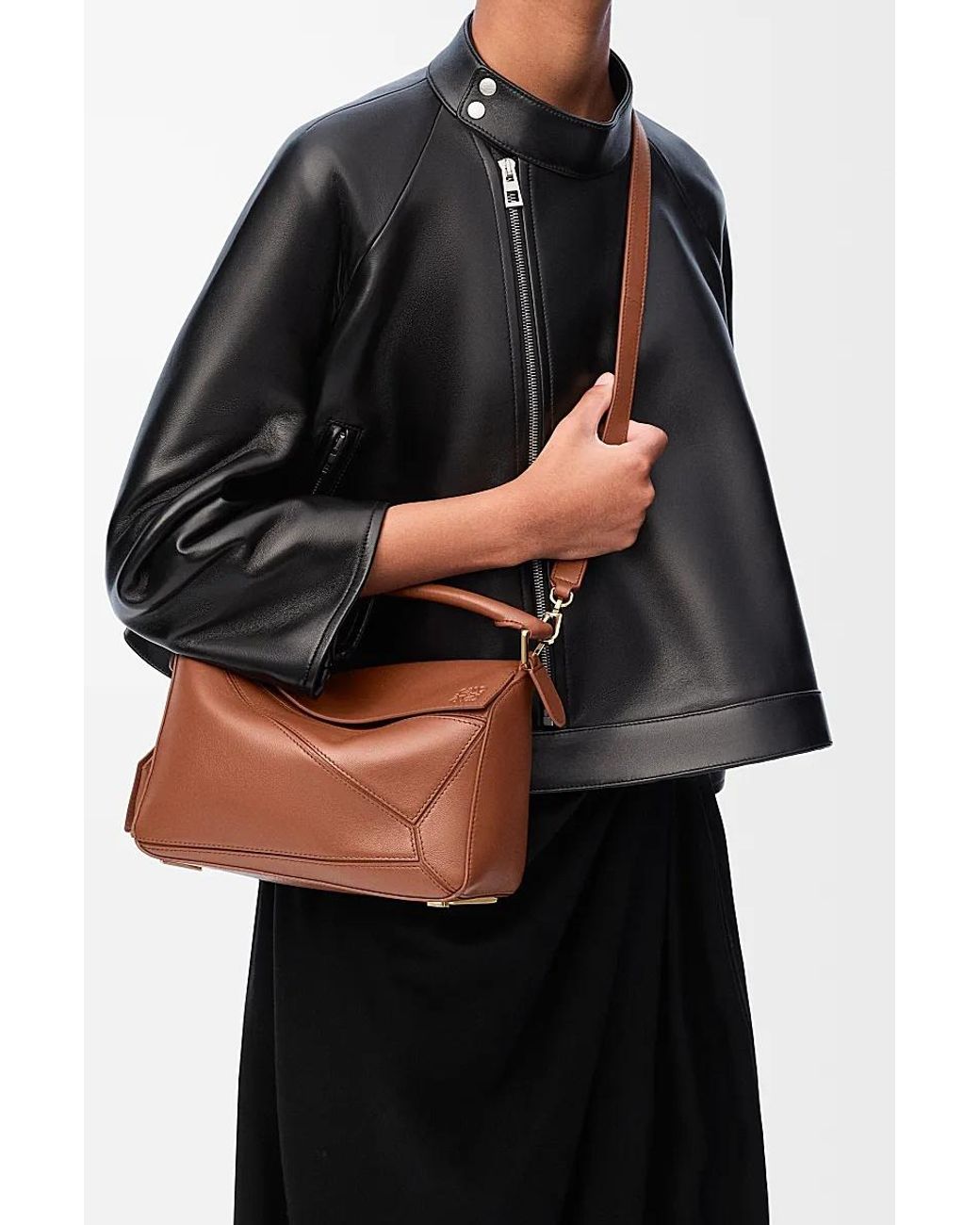 Loewe Brown Small Featherlight Puzzle Bag