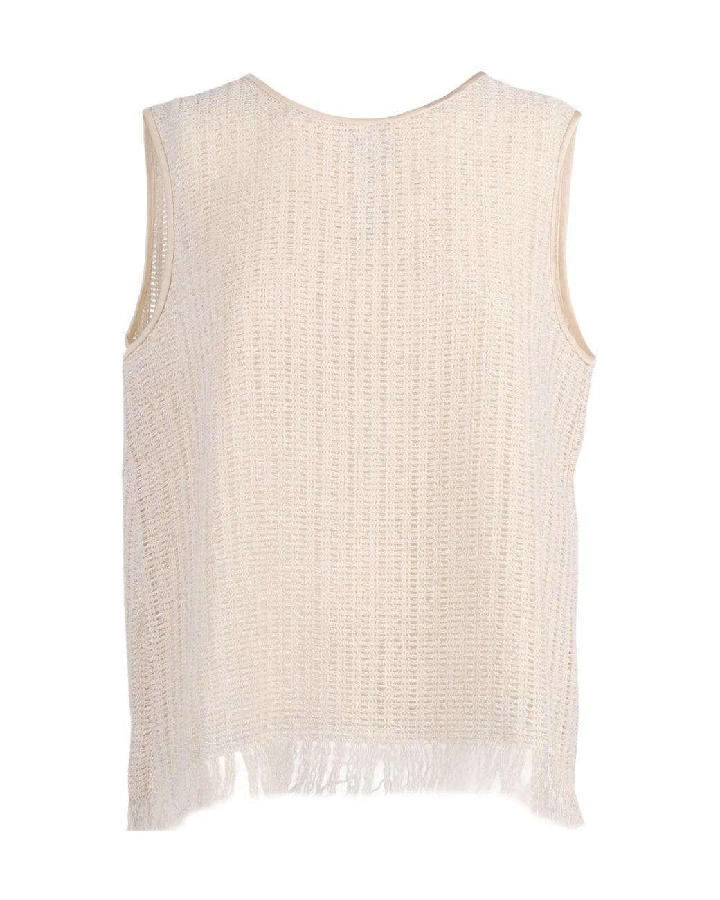 Peserico Natural Sleeveless Crewneck Top