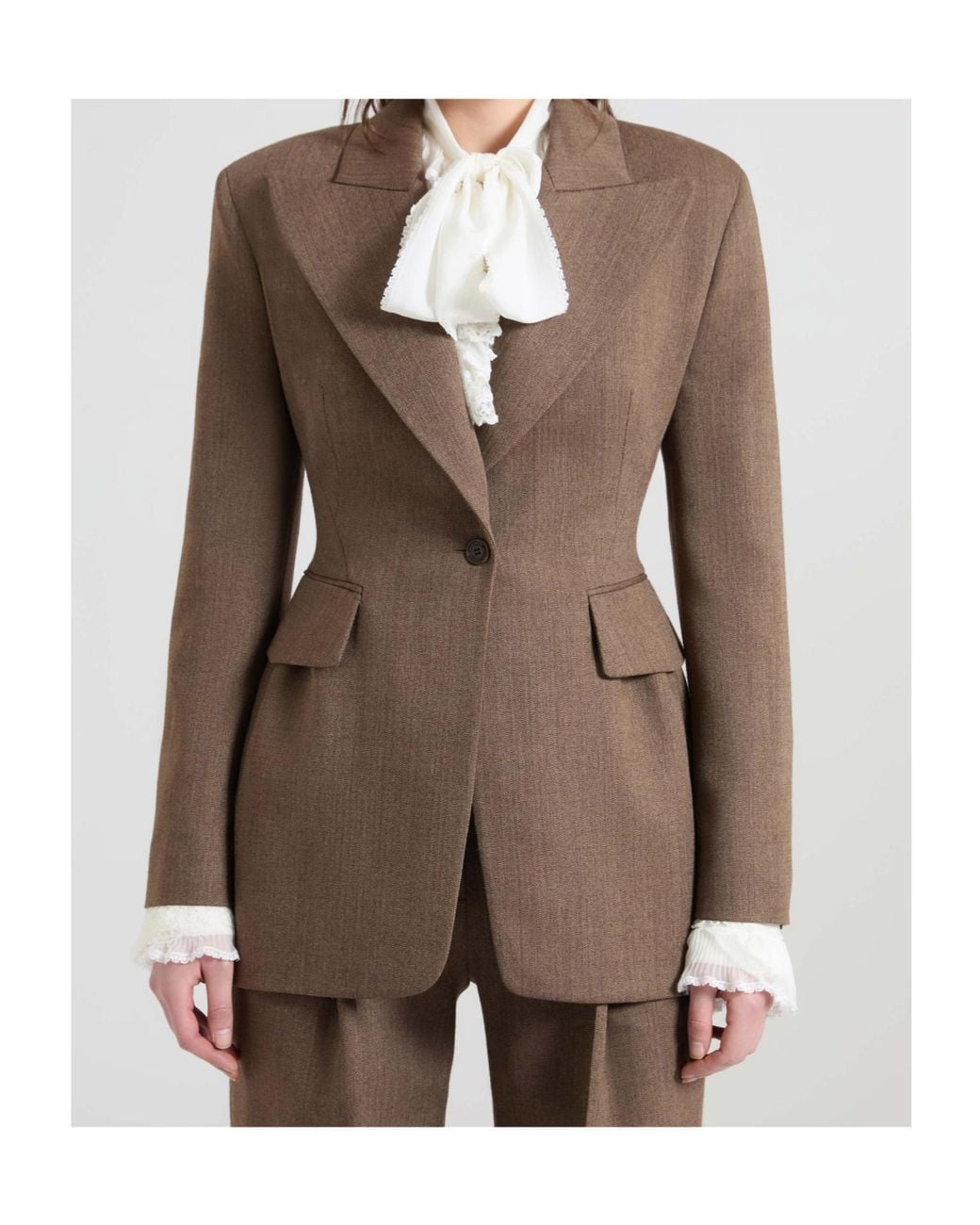 Ermanno Scervino Brown Single-Breasted Jacket