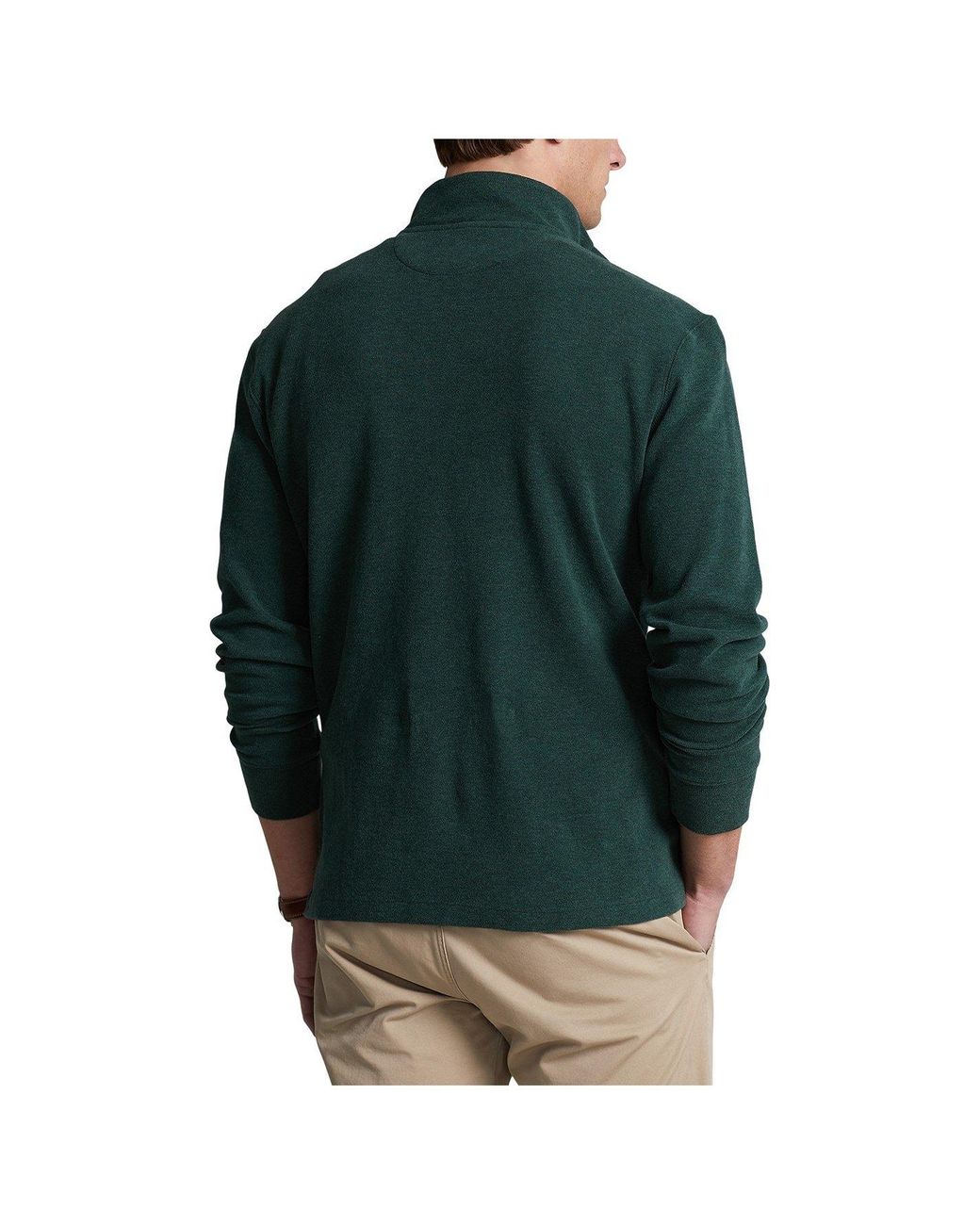 Polo Ralph Lauren Green Long-Sleeved Stand-Up Collar Pullover for men