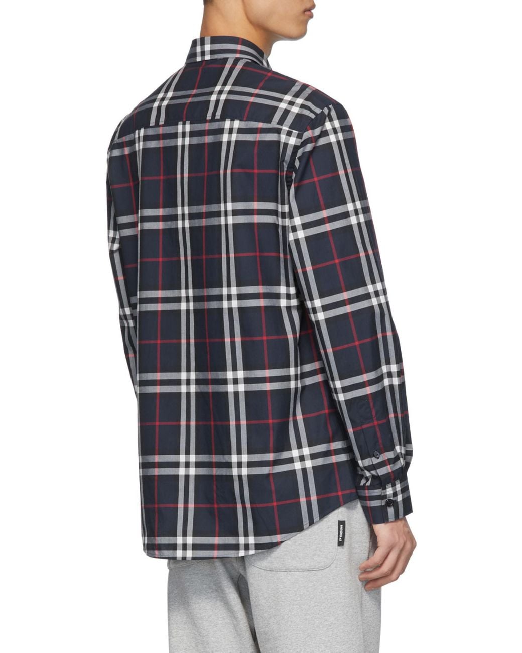 Burberry Blue Vintage Check Cotton Poplin Shirt for men