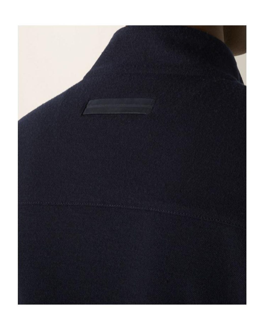 Zegna Blue High Neck Zip-Up Cardigan for men
