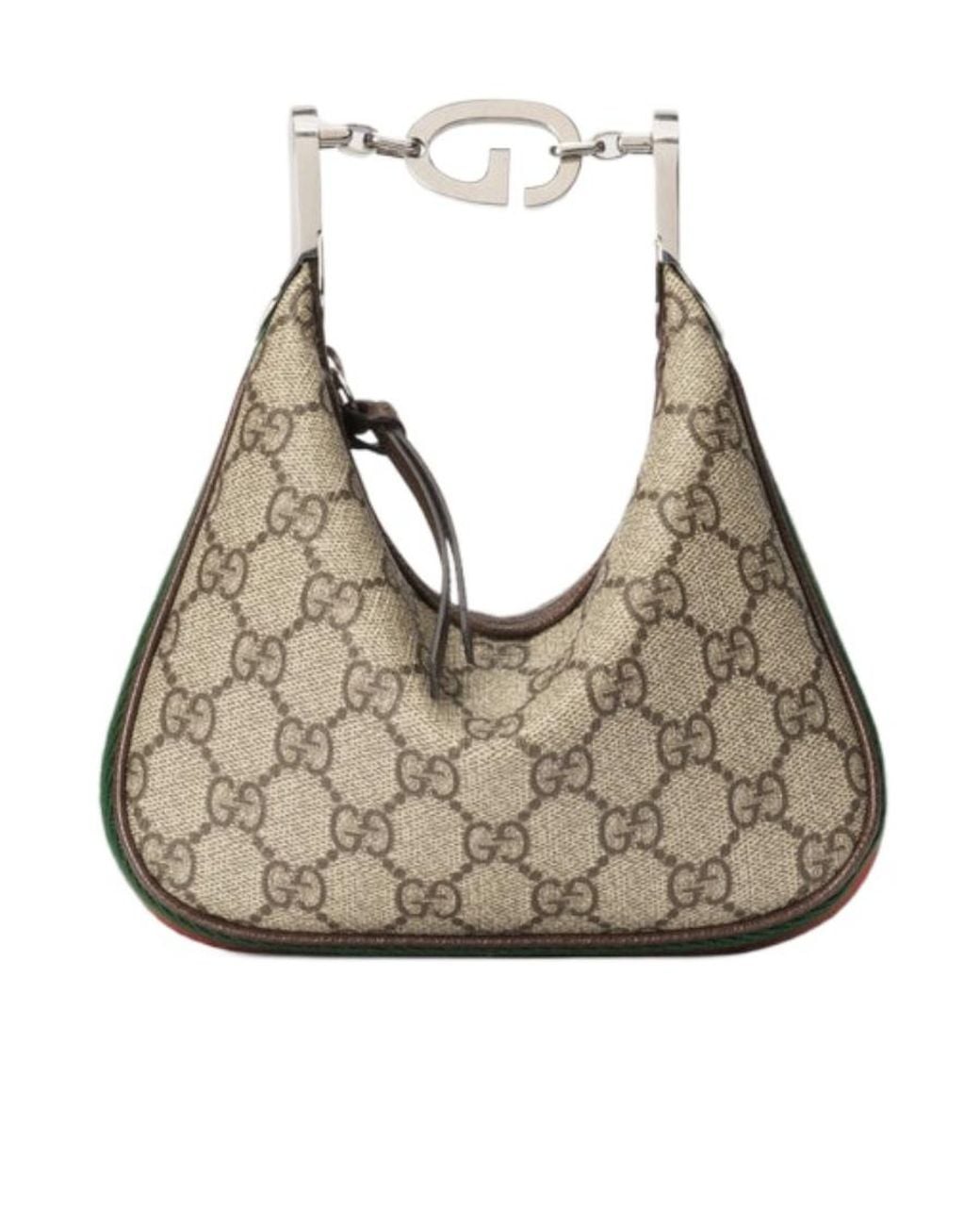 Gucci Gray Mini Gg Supreme Attache Zipped Shoulder Bag