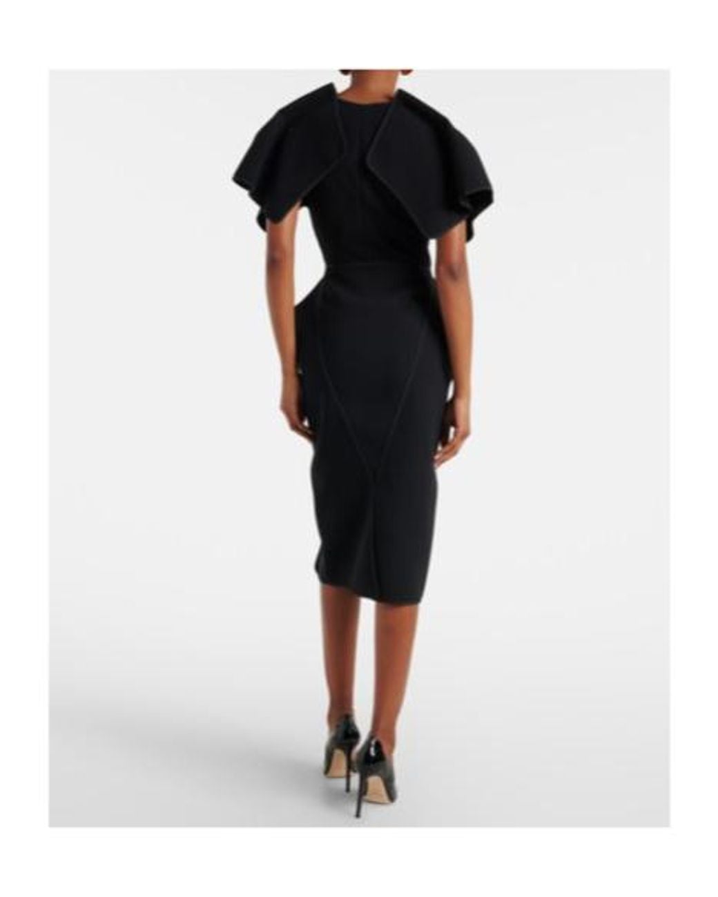 Maticevski Black Coco Peplum Midi Dress