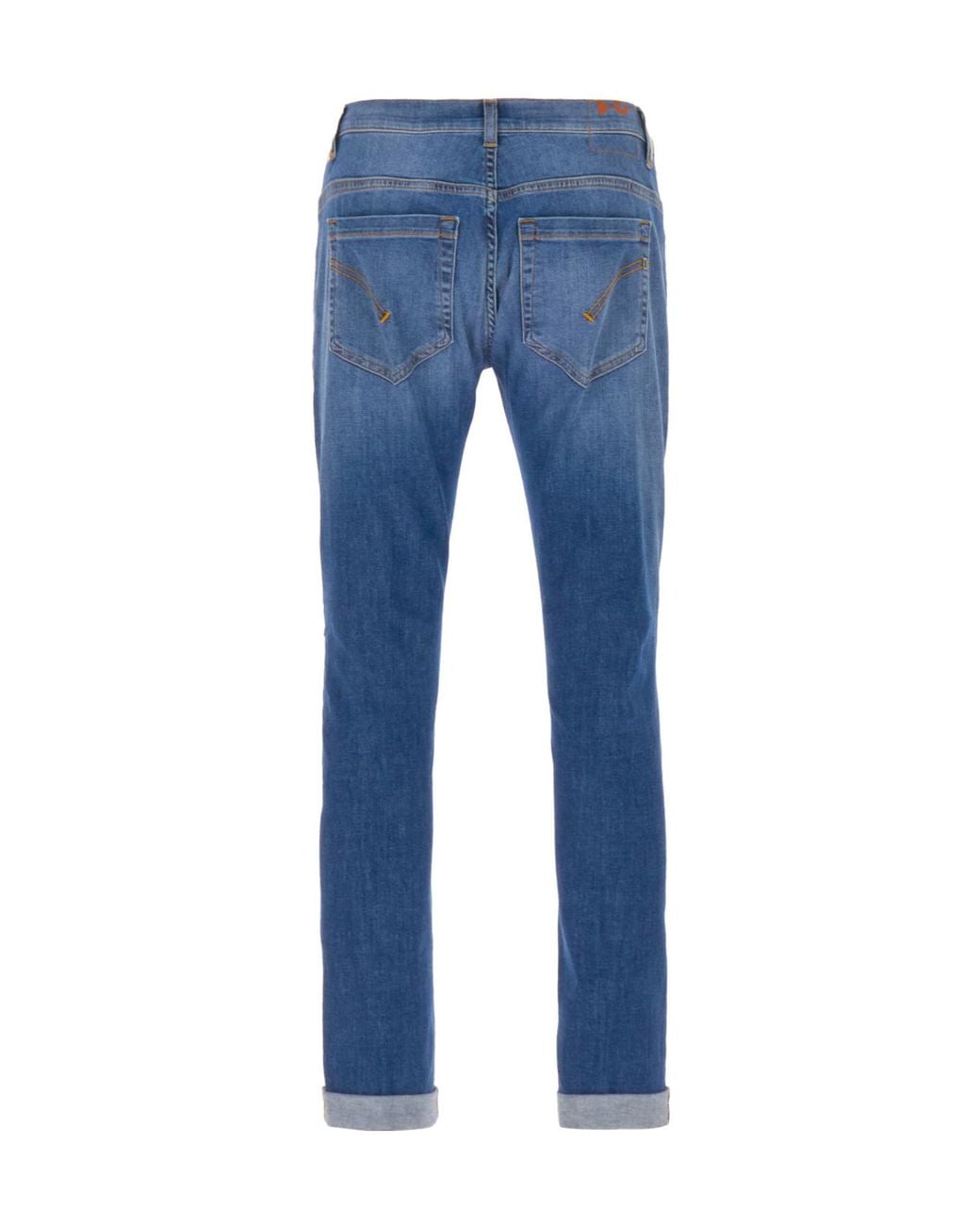 Dondup Blue George Cuffed-Hem Jeans for men