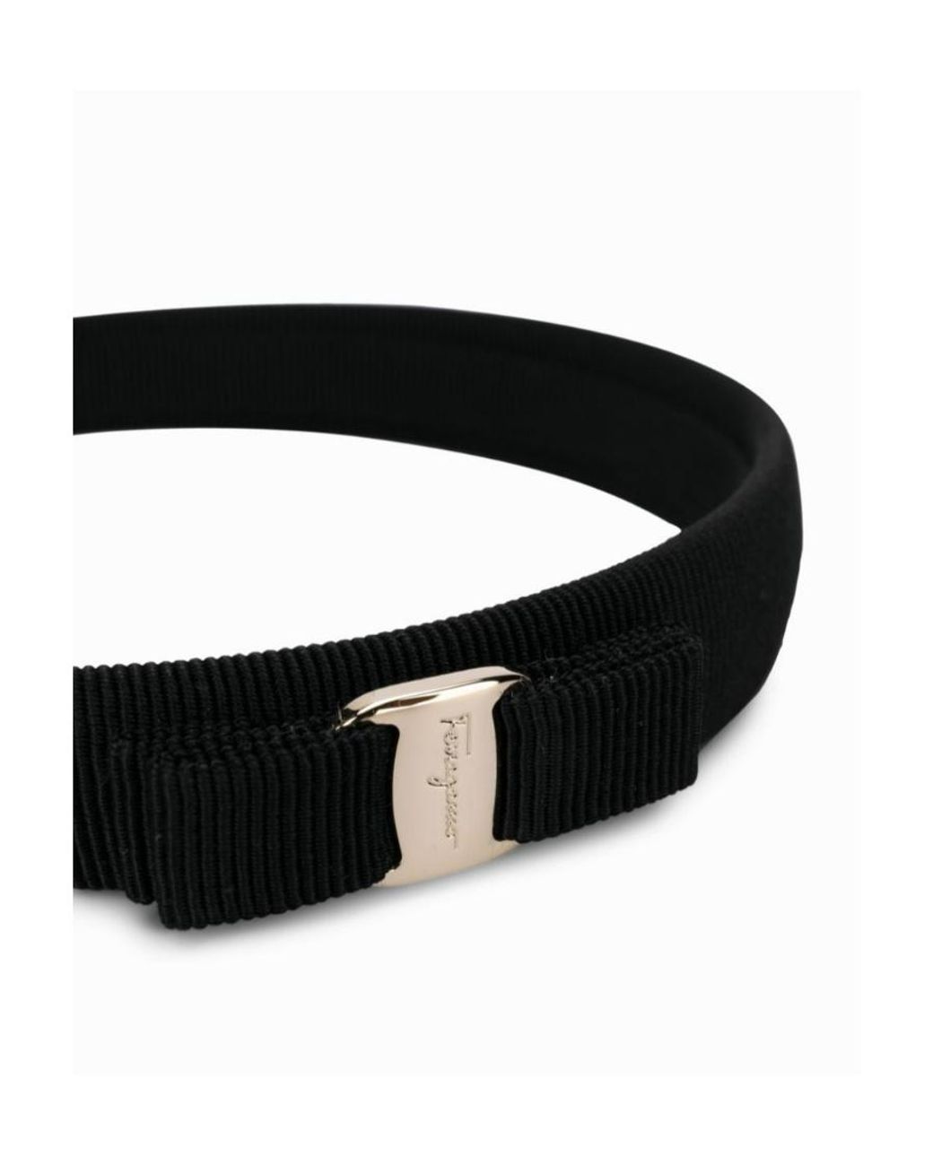 Ferragamo Metallic "Vara" Headband With Bow