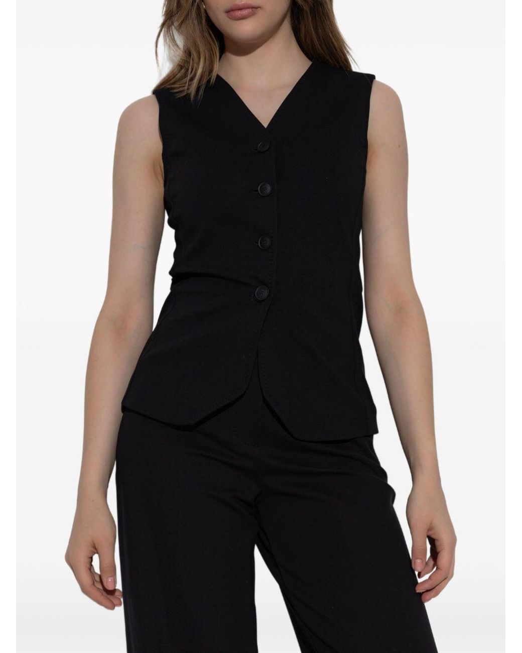Max Mara Blue Fornovo V-Neck Button-Up Gilet