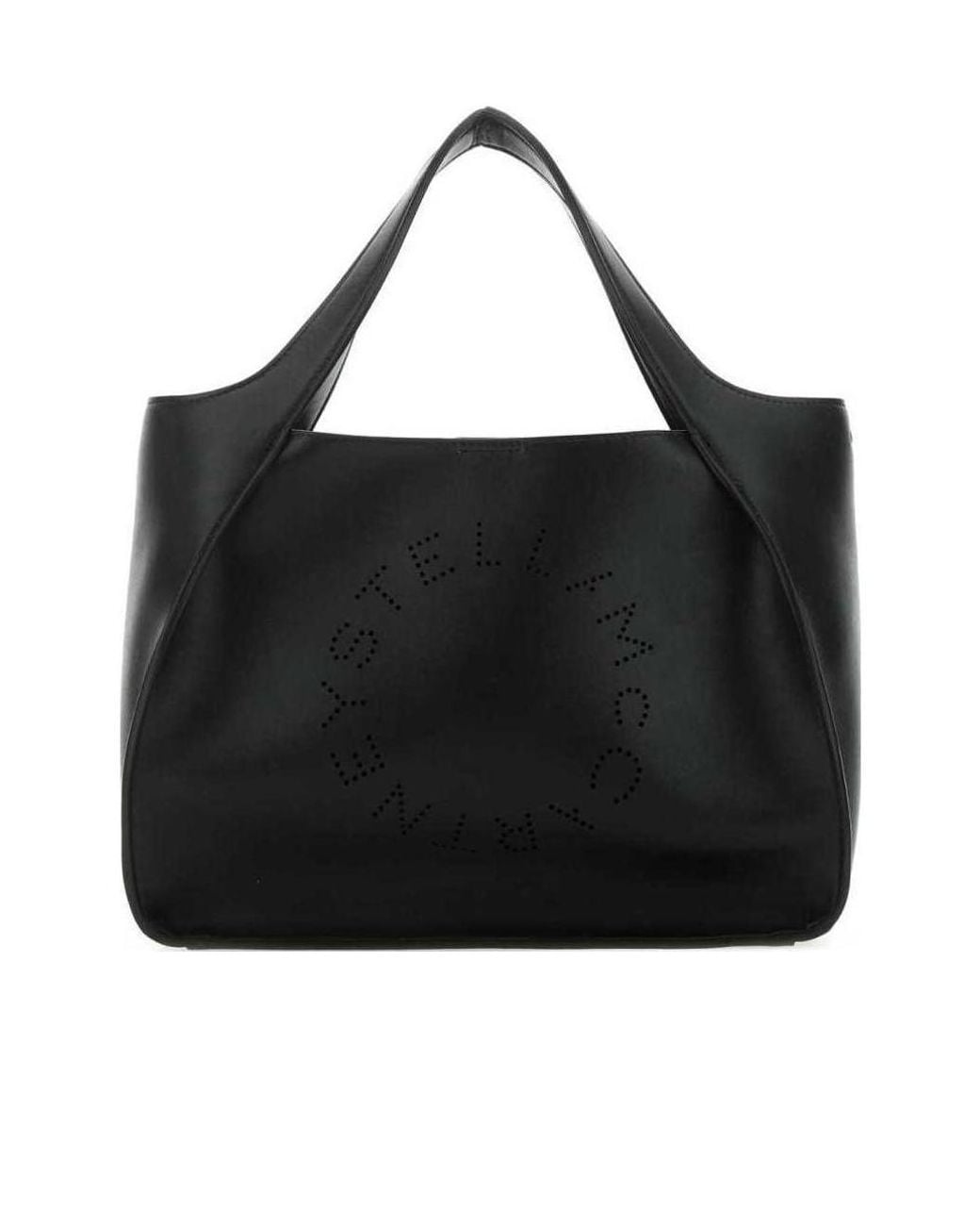 Stella McCartney Black Stella Logo Detailed Top Handle Bag