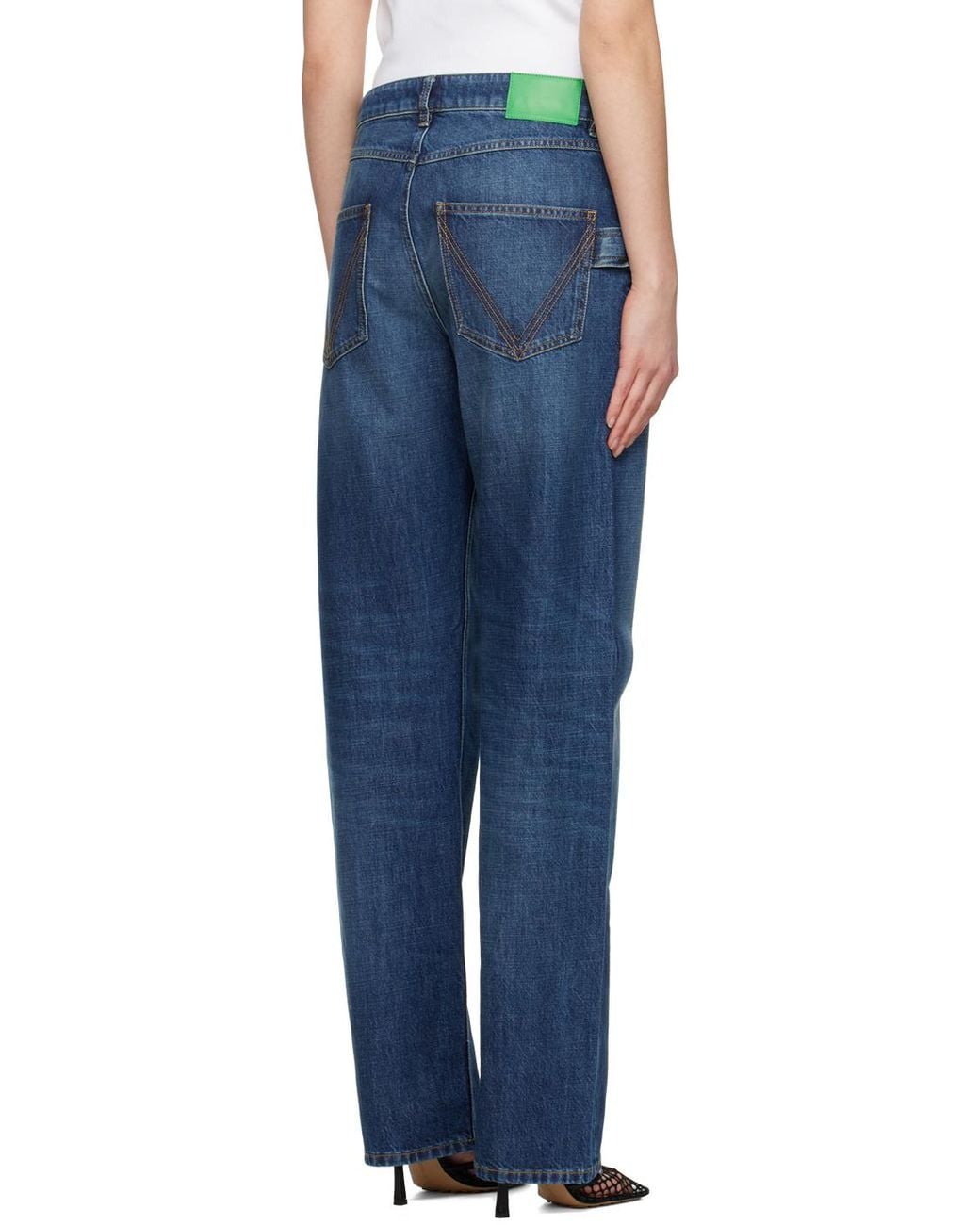 Bottega Veneta Blue Straight-Leg Floor-Length Jeans