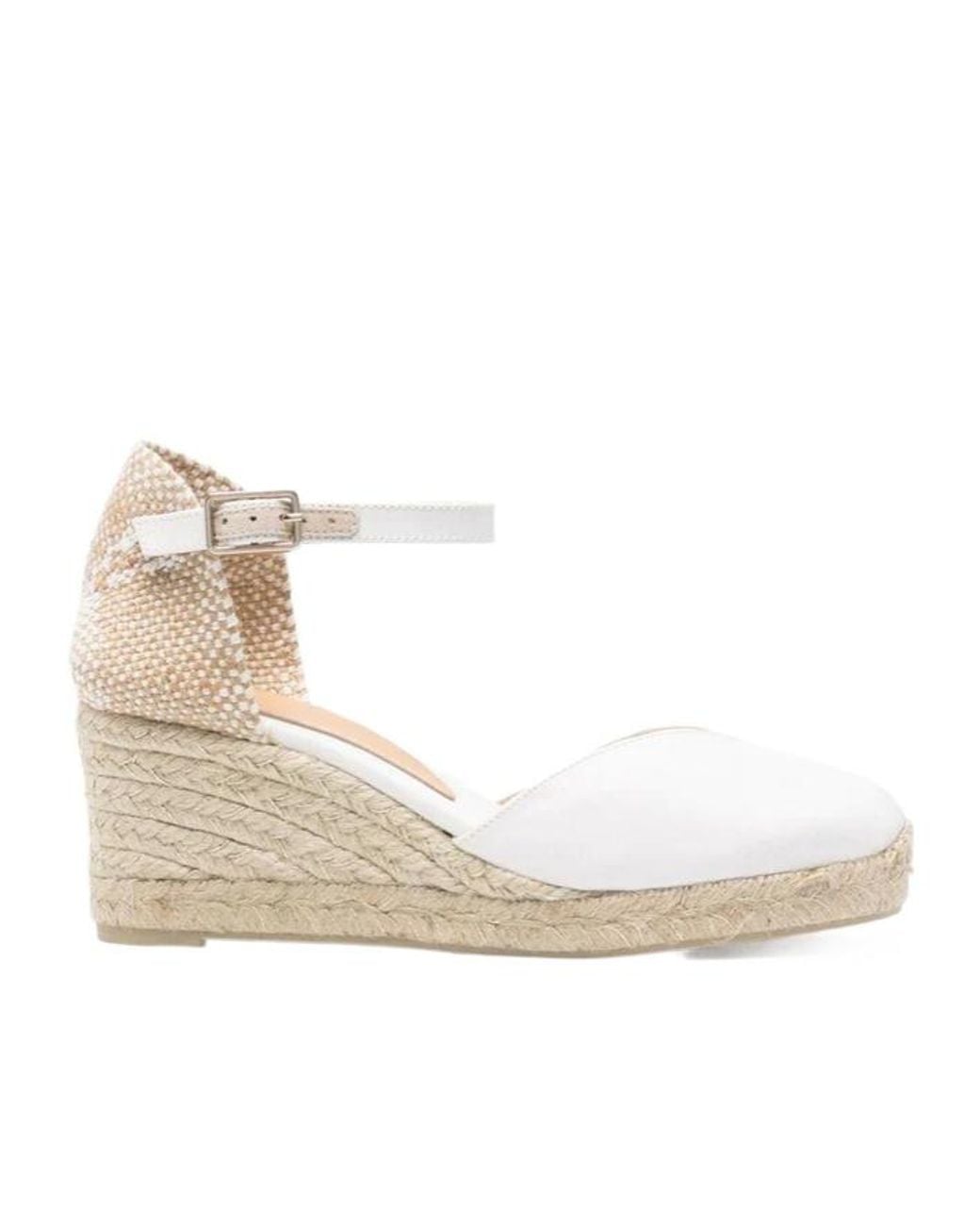 Castaner Natural Backless Woven Wedge Sandals