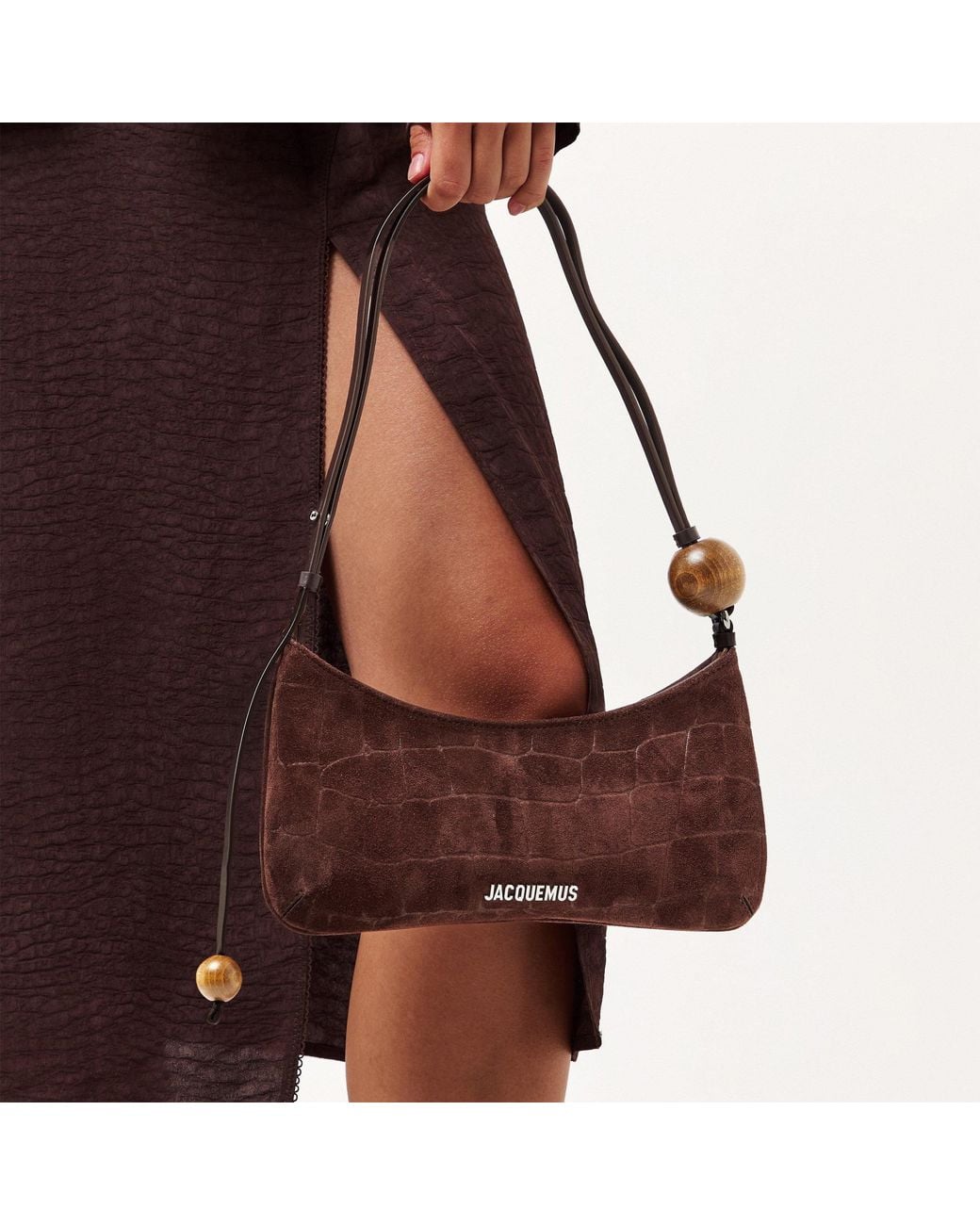 Jacquemus Brown Pearl Decorated Crossbody Bag