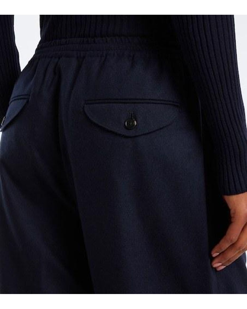 Jil Sander Blue Wool Straight Pants