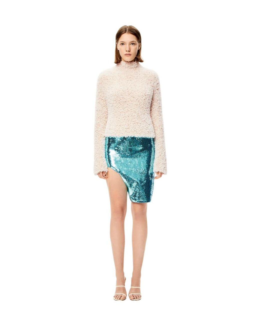 Loewe Blue Sequin Cut-Out Skirt