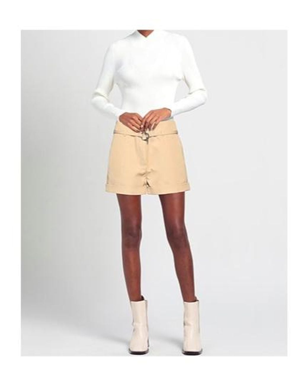 Ganni Natural Belt Shorts
