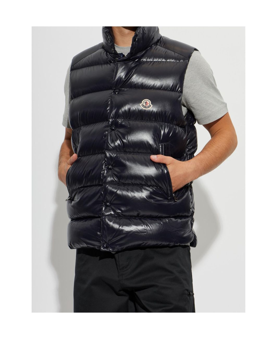 Moncler Blue Tibb Quilted Down Vest for men