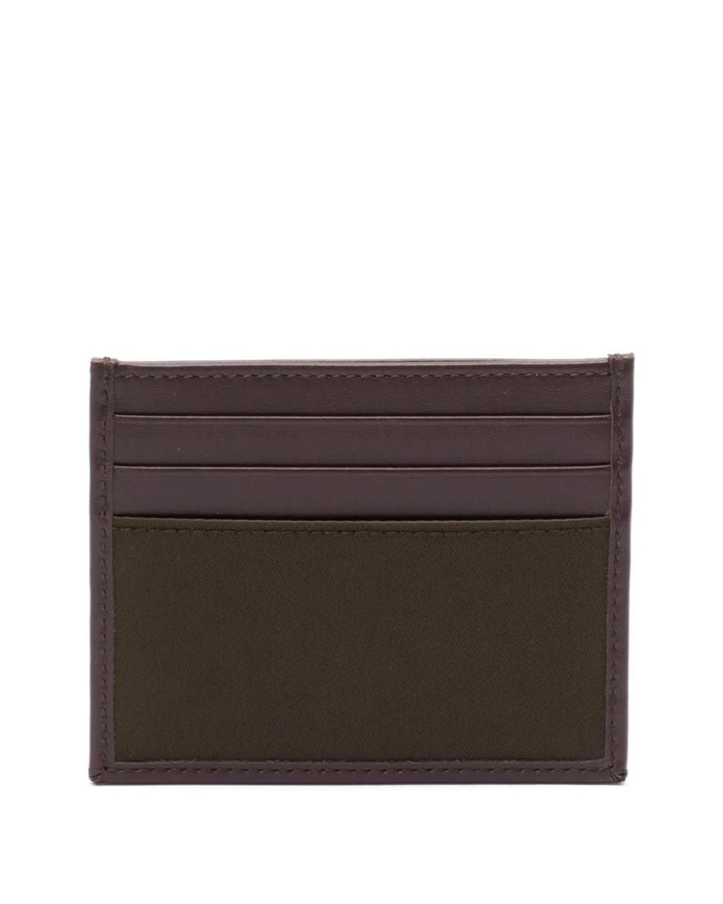 Prada Brown Triangle-Logo Two-Toned Cardholder for men