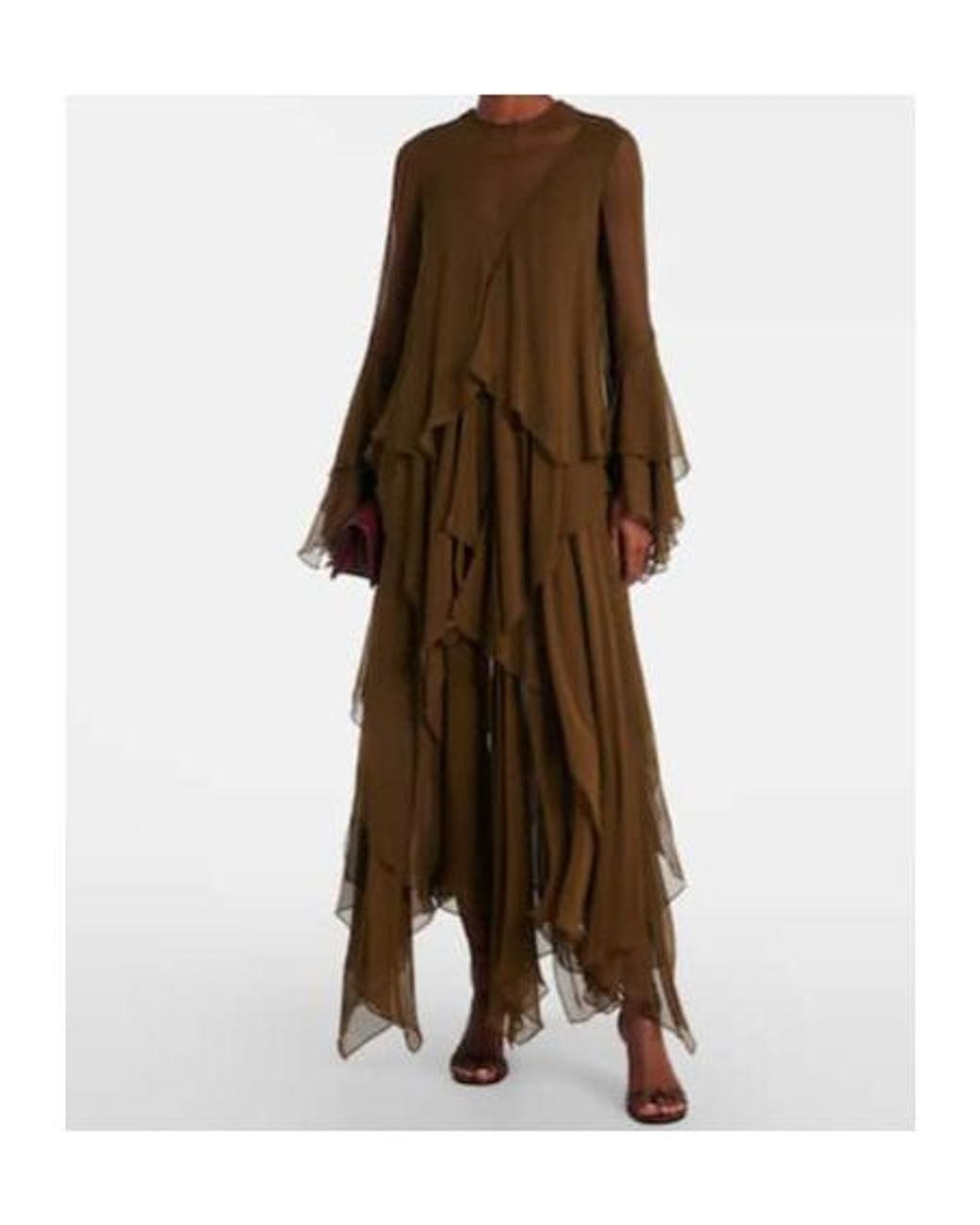 Zimmermann Brown Draped Evening Dress