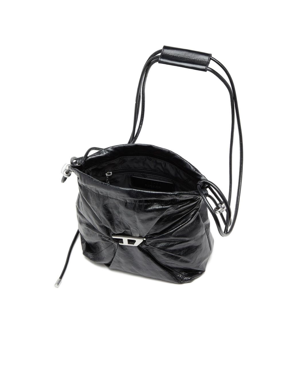 DIESEL Black Scrunch-D Drawstring Bucket Bag
