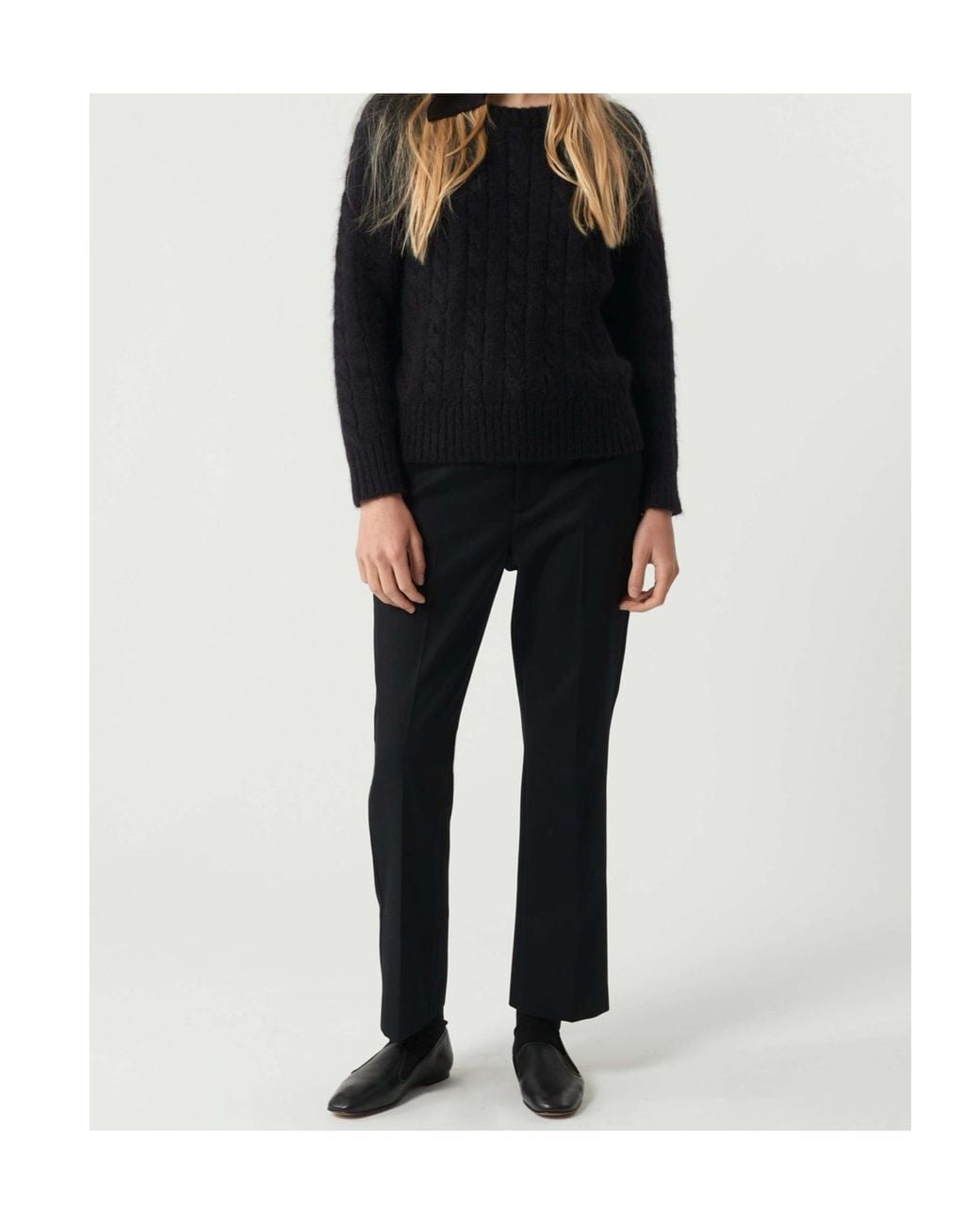Soeur Black Ribbed Crew Neck Sweater
