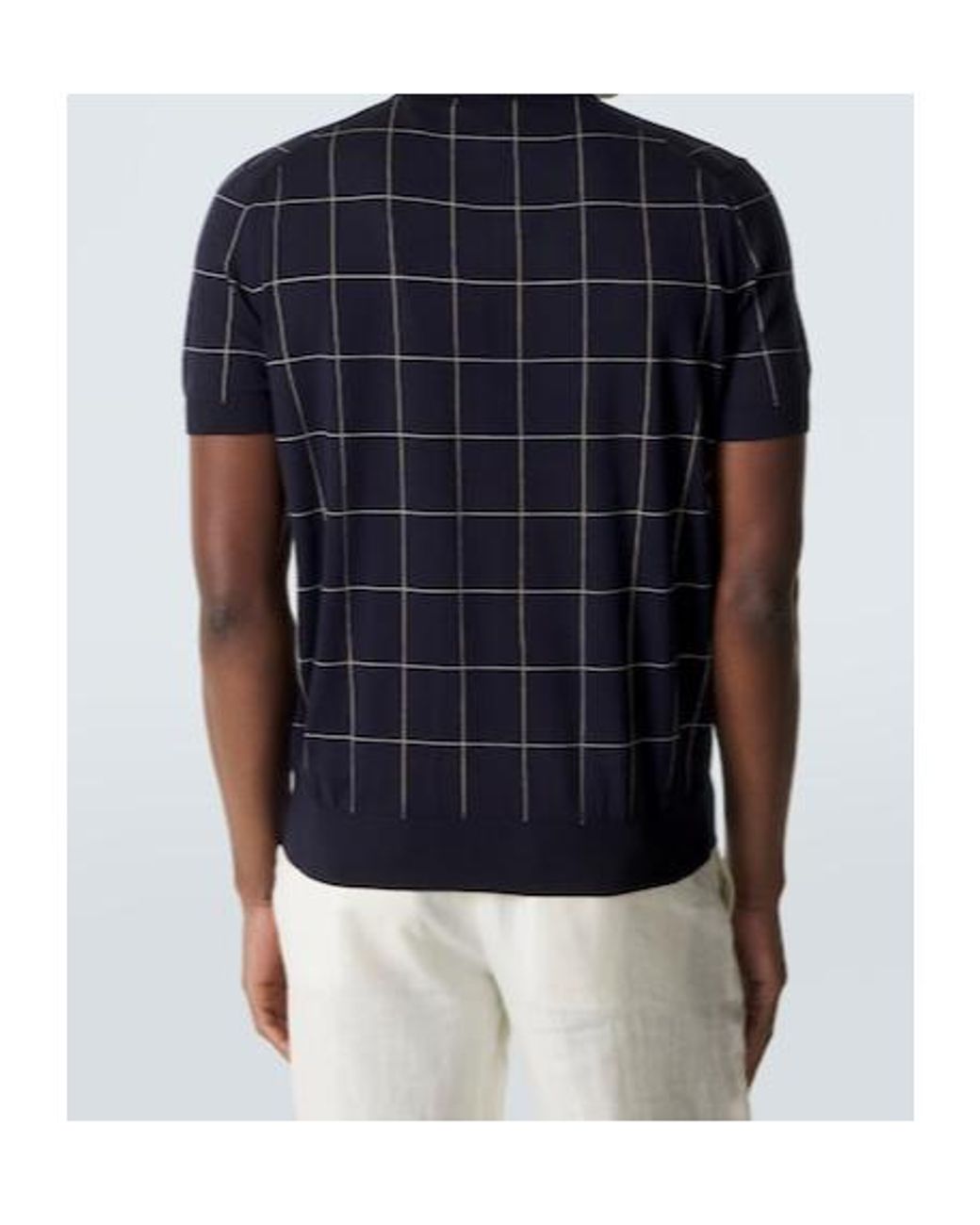 Dunhill Blue Colorblocked Cotton And Silk Sweater for men