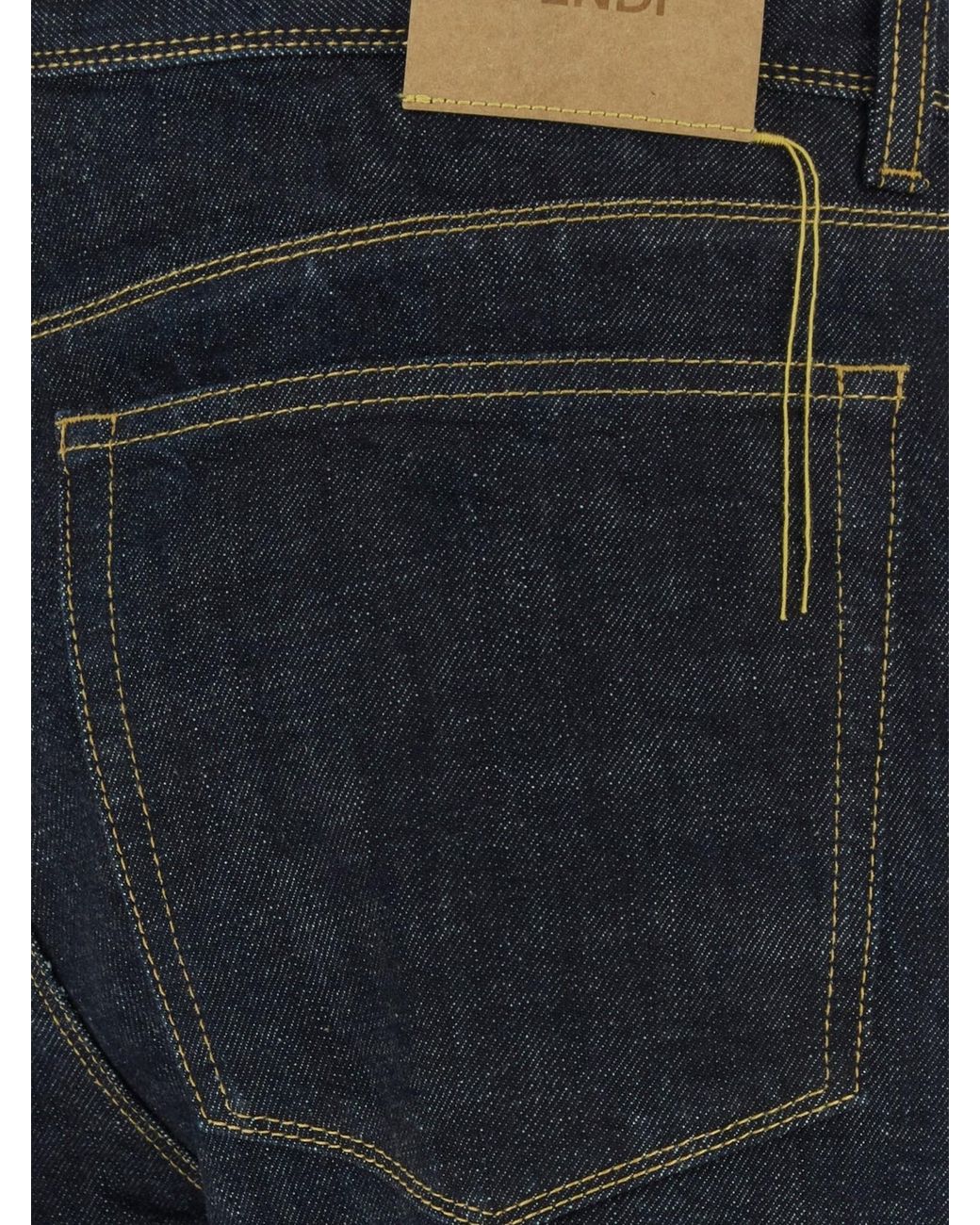 Fendi Blue Straight-Leg Slim Fit Jeans