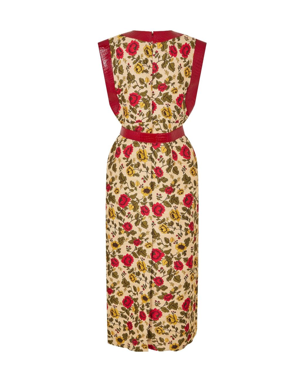 Gucci Multicolor Vintage Floralprint Sleeveless Midi Dress