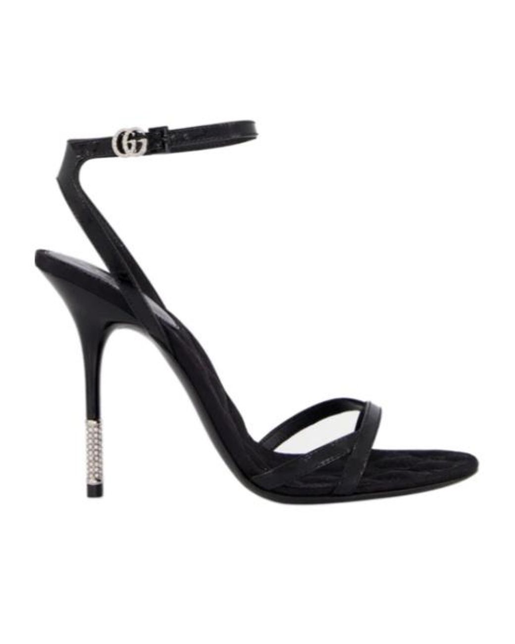 Gucci Black Ankle Strap Stiletto High-Heeled Sandals