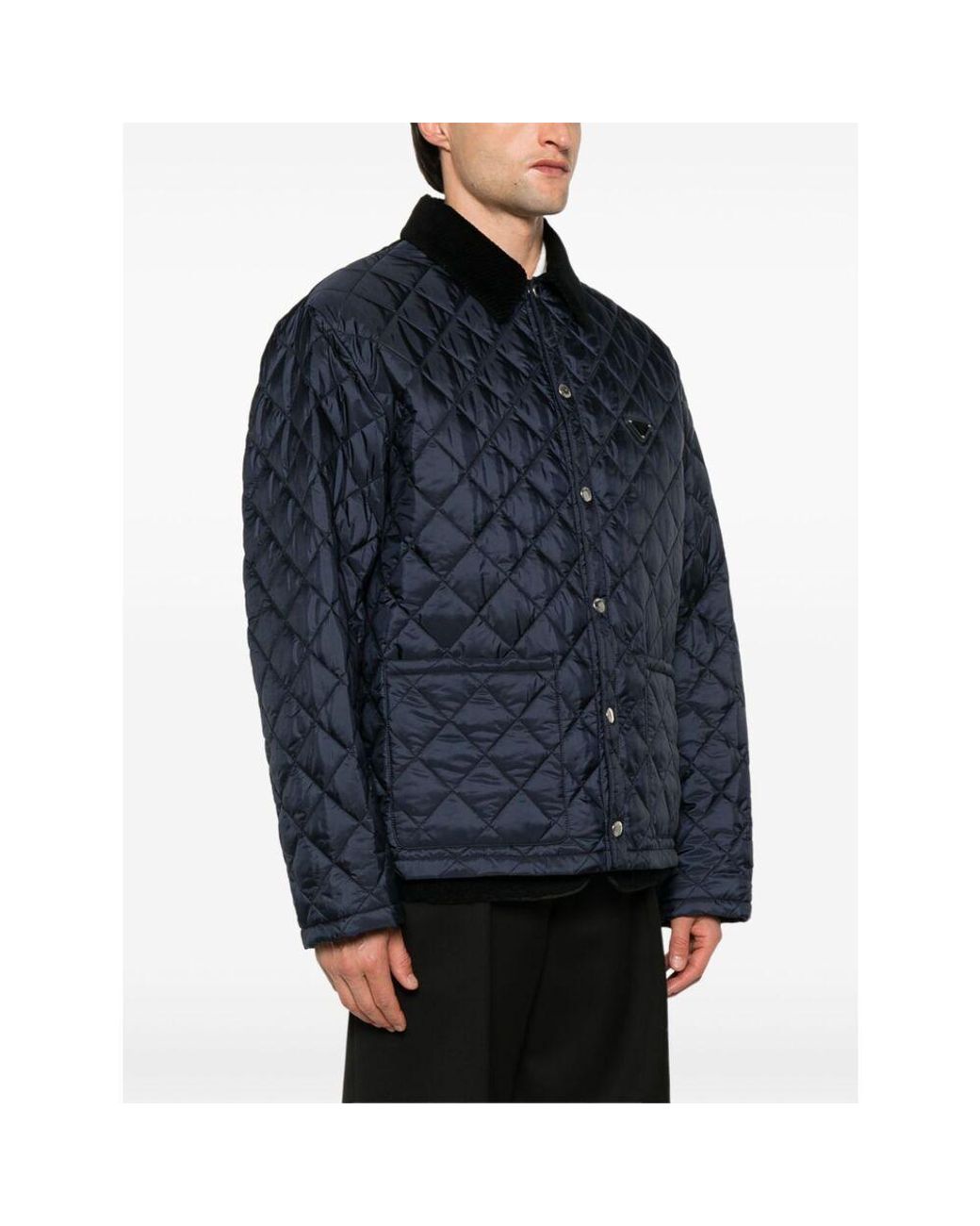 Prada Blue Quilted Re-Nylon Jacket for men