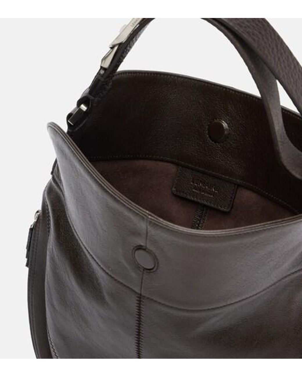 Lemaire Black Quiver Clip Medium Leather Shoulder Bag