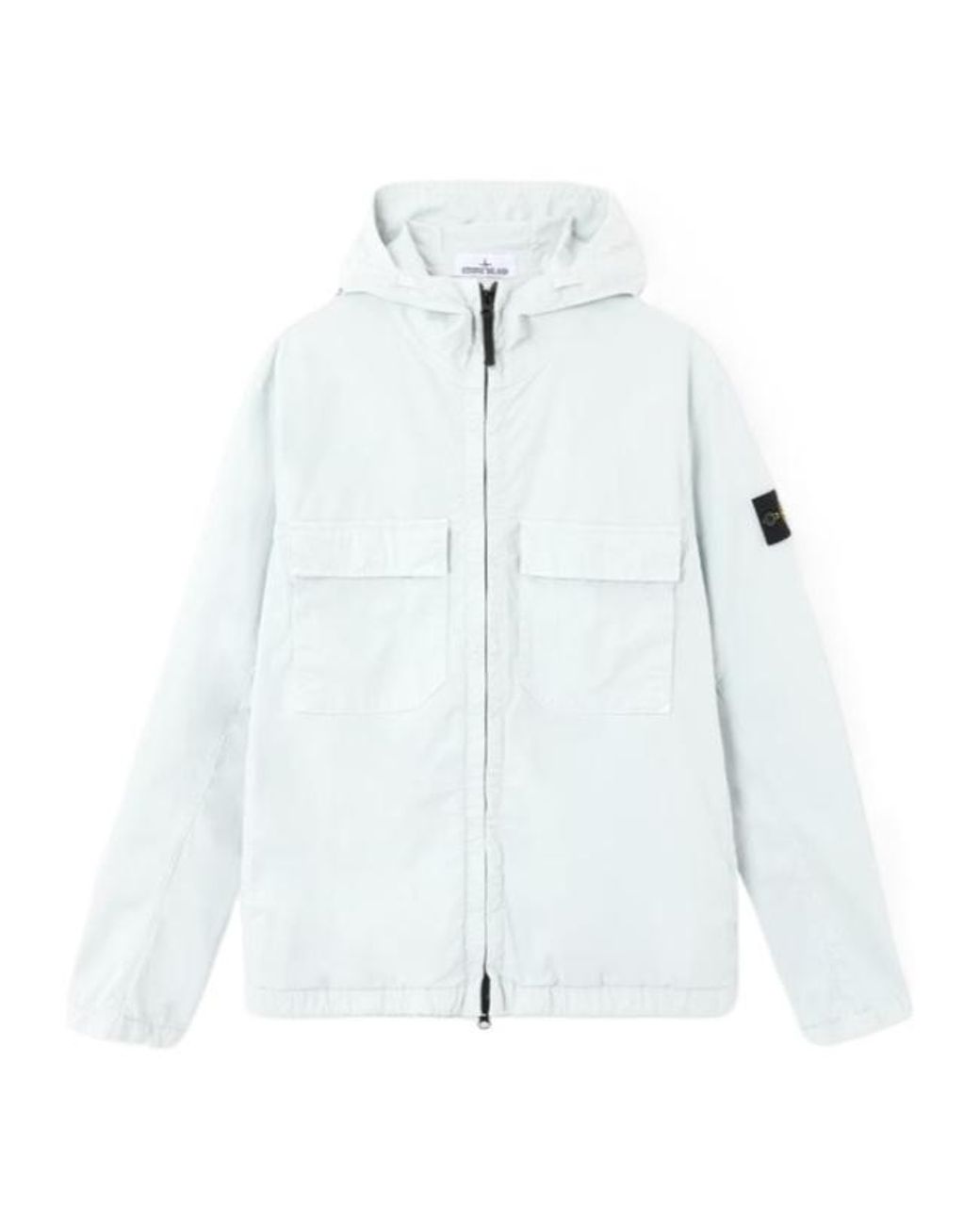 Stone Island White Logo-Patch Pocket Jacket for men