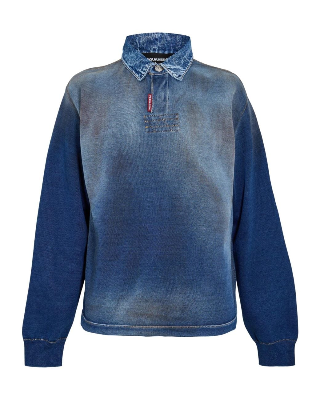 DSquared² Blue Longsleeve Denim Polo Shirt for men