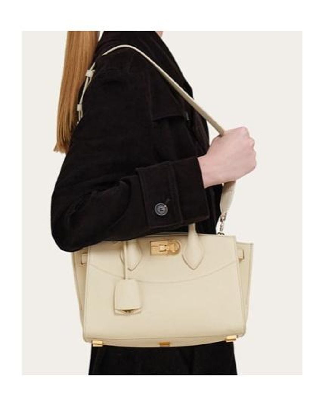 Ferragamo Natural Studio Soft Shoulder Bag