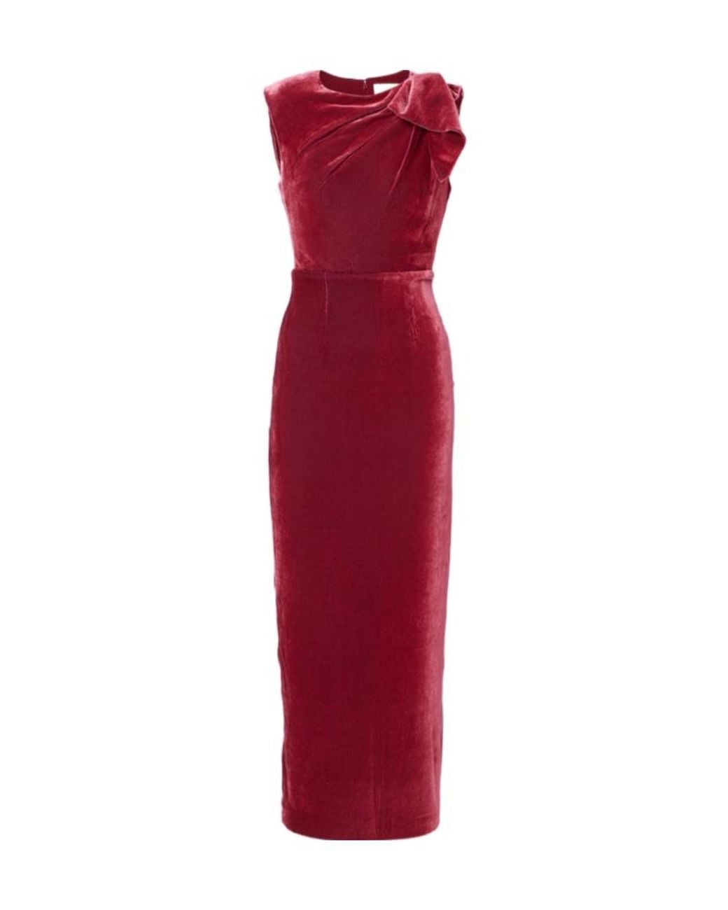 Roland Mouret Red Bow-Detail Velvet Maxi Dress