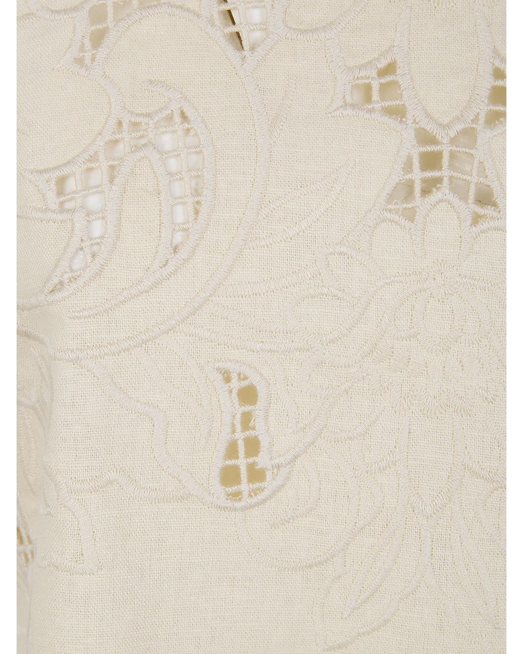 Twinset Natural Embroidered Sleeveless Top
