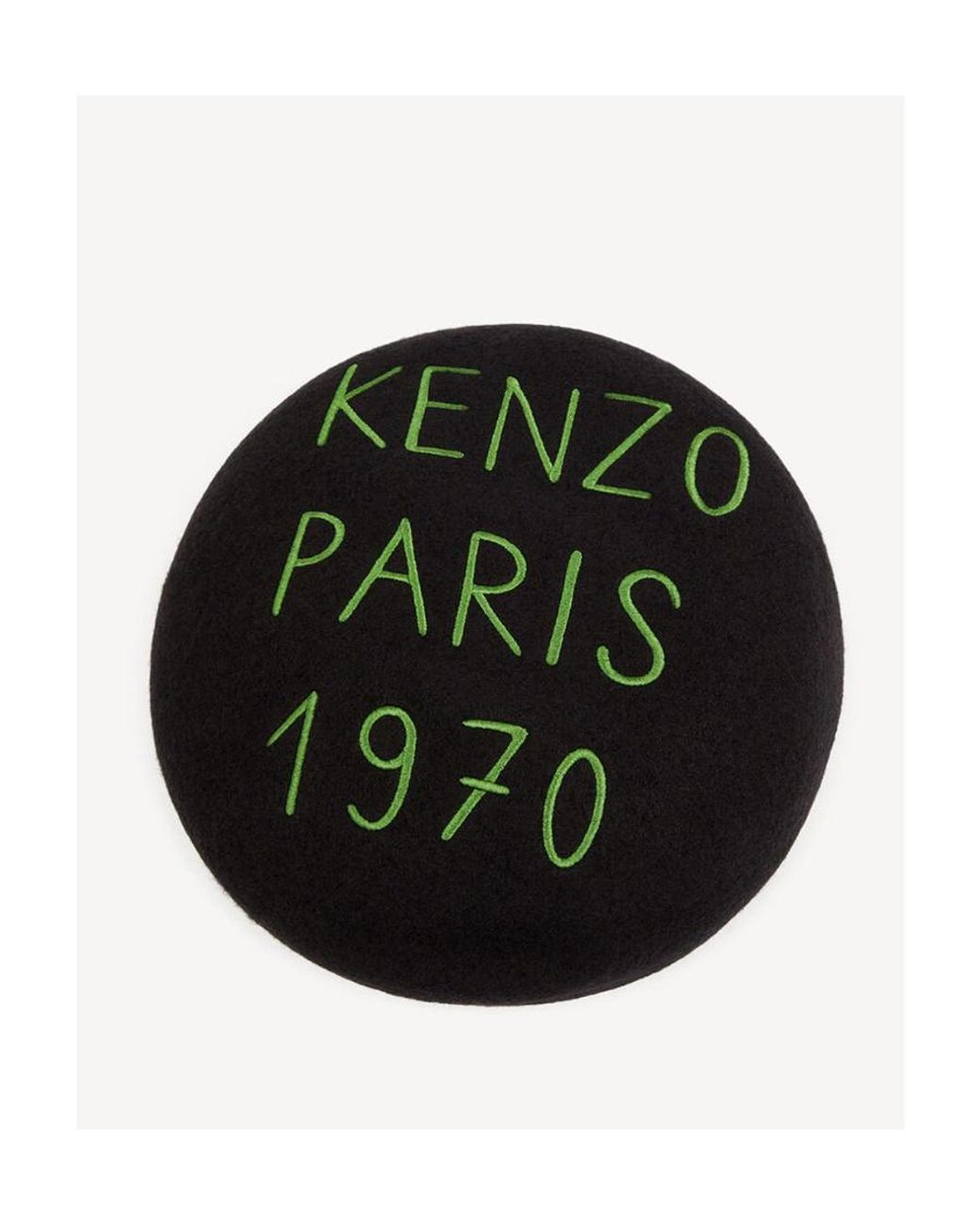 KENZO Black Logo Embroidered Beret