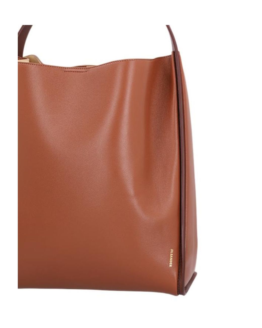 Jil Sander Brown Pivot Bucket Bag