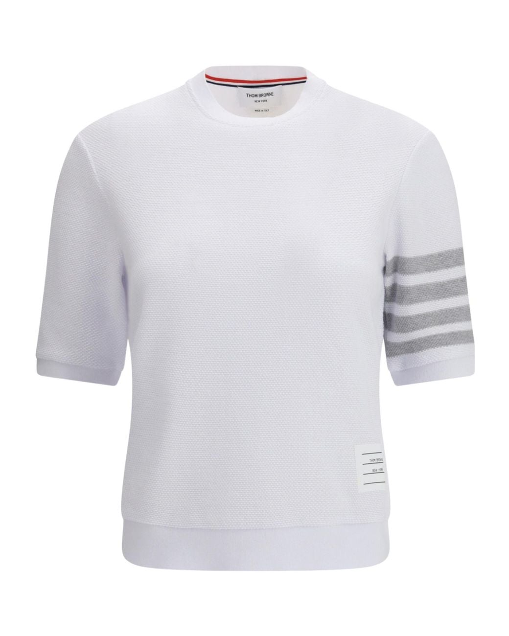 Thom Browne White 4-Bar Knitted T-Shirt