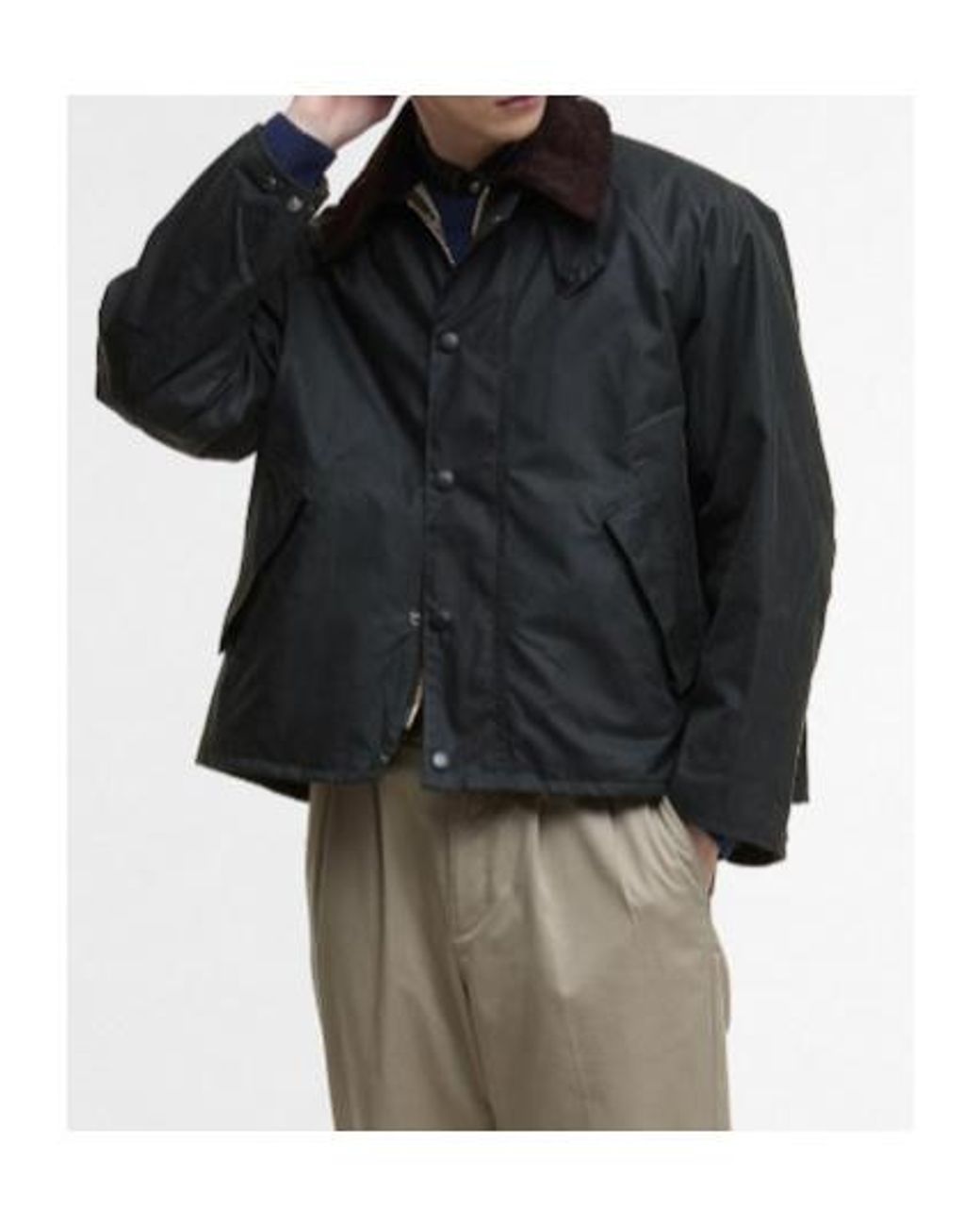 Barbour Modified Transport Waxed Jacket in Black for Men | Lyst