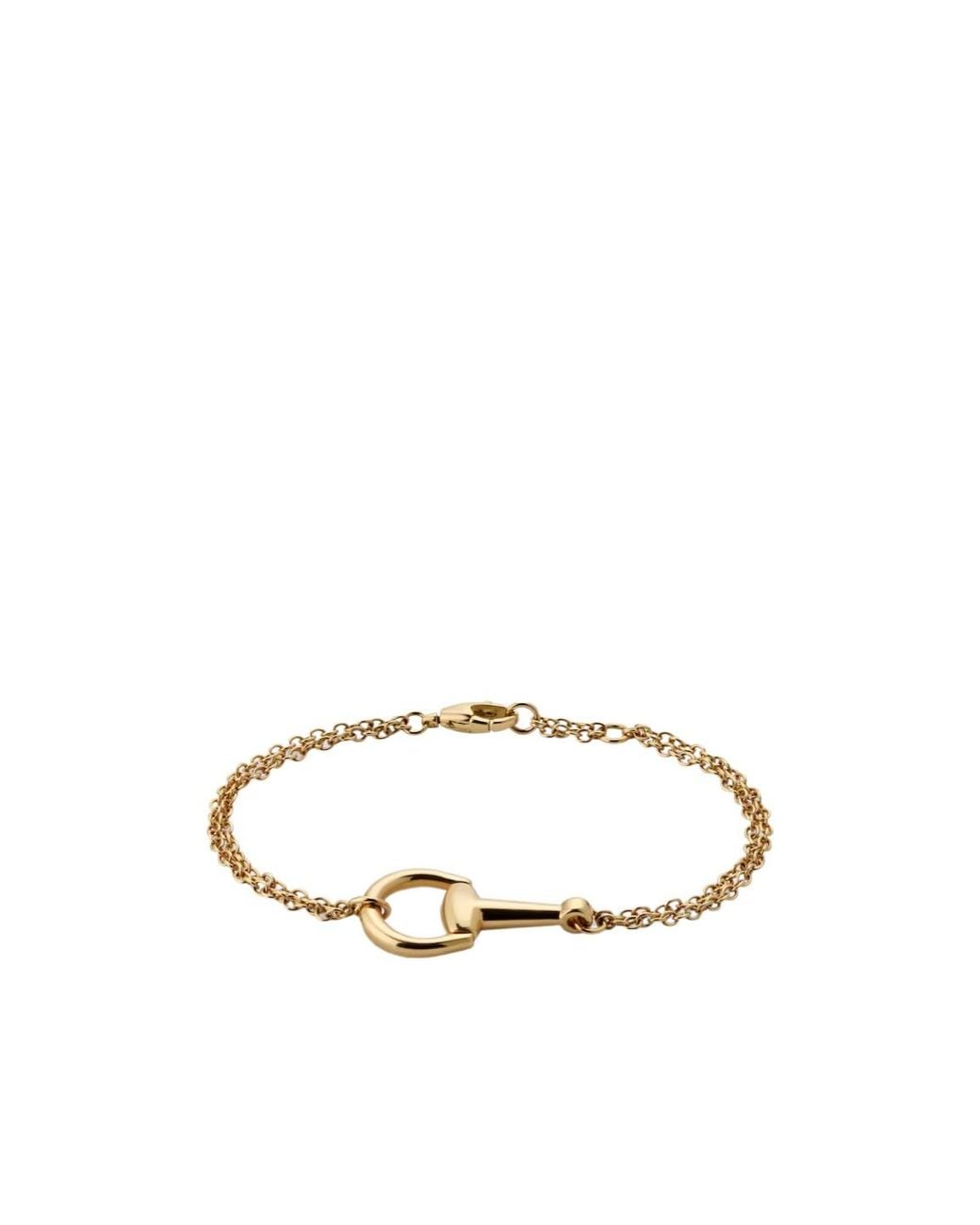 Gucci White 18K Horsebit Chain Bracelet for men