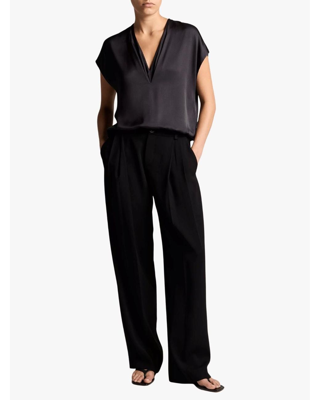Vince Black V-Neck Sleeveless Top