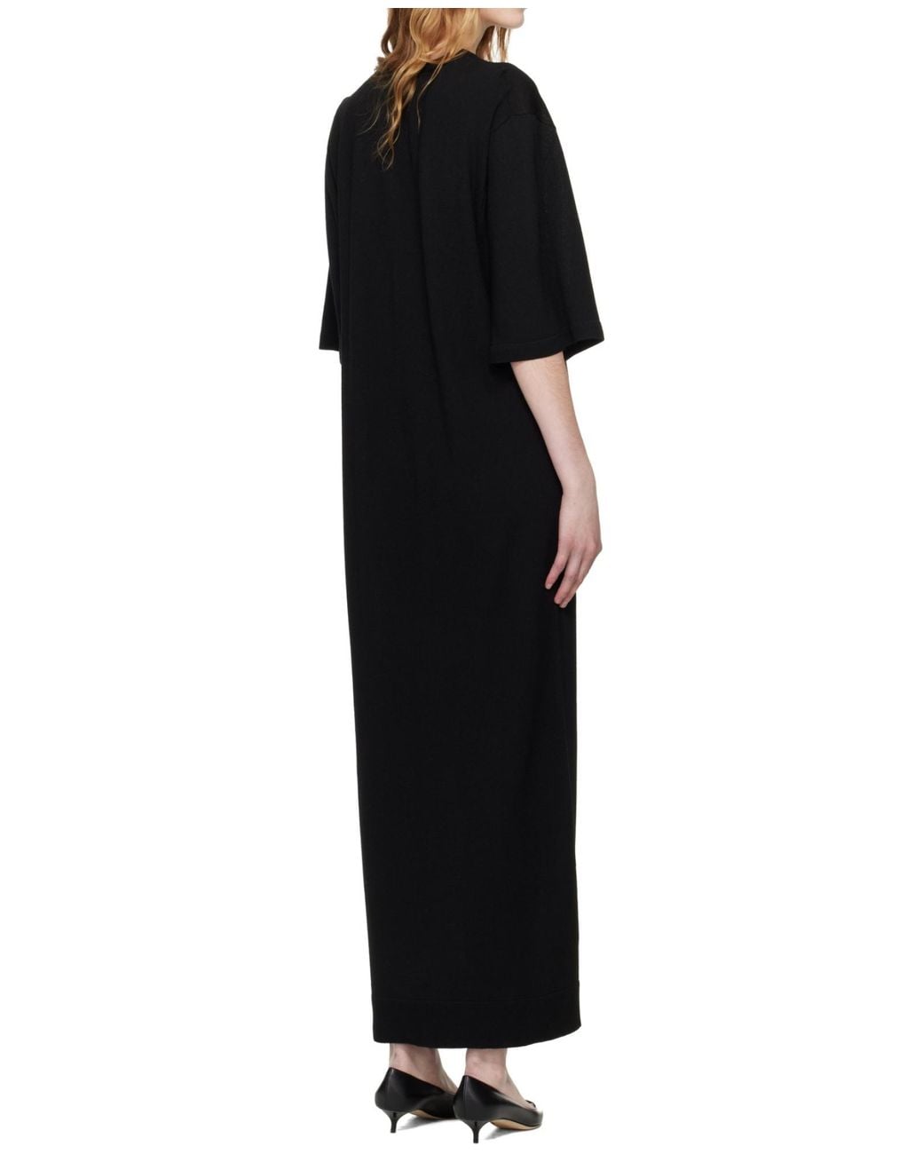Totême Black Totême Crewneck T-Shirt Dress