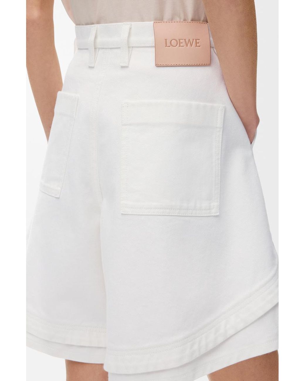 Loewe White Paulas Ibiza Denim Shorts
