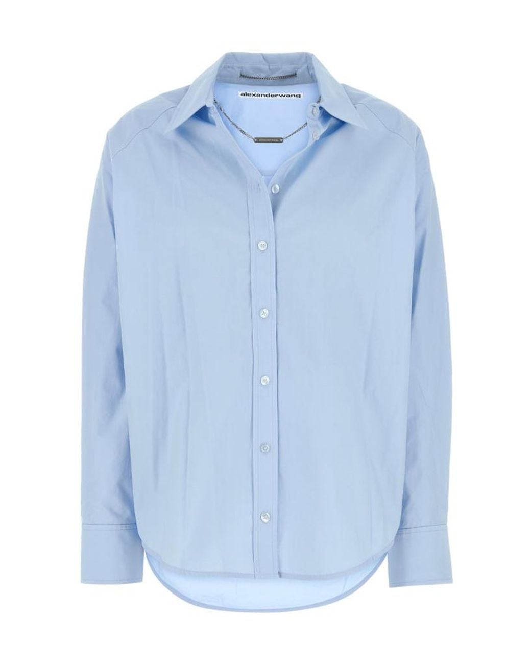 Alexander Wang Blue Long-Sleeved Oversized Shirt
