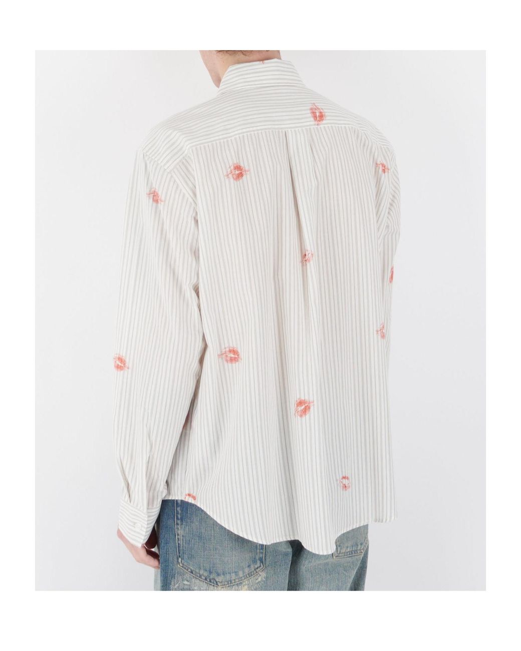 Carne Bollente White Business Sensual Striped Shirt for men