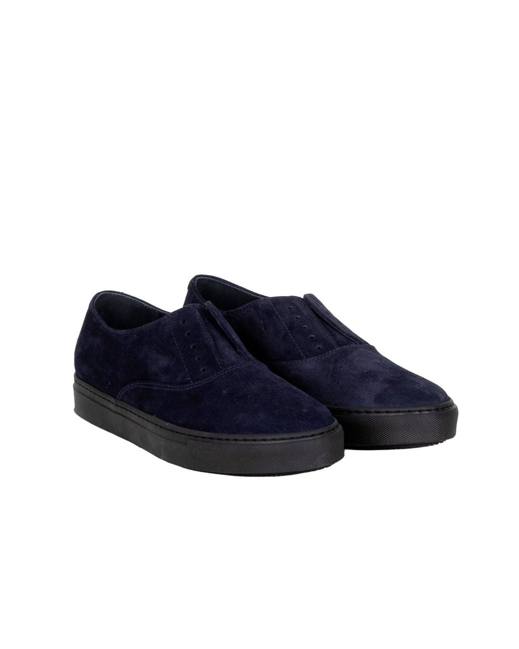 Fratelli Rossetti Blue Suede Slip-On Sneakers