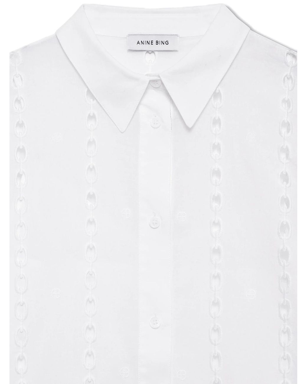 Anine Bing White Mariane Puff-Sleeved Shirt Dress