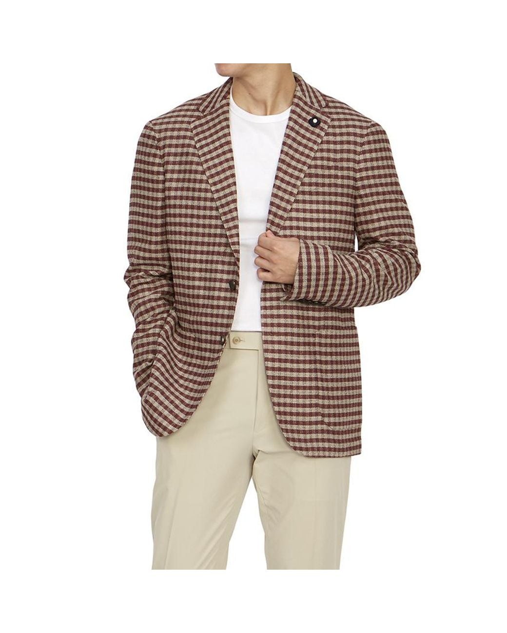 Lardini Brown Long Sleeved Suit Jacket for men